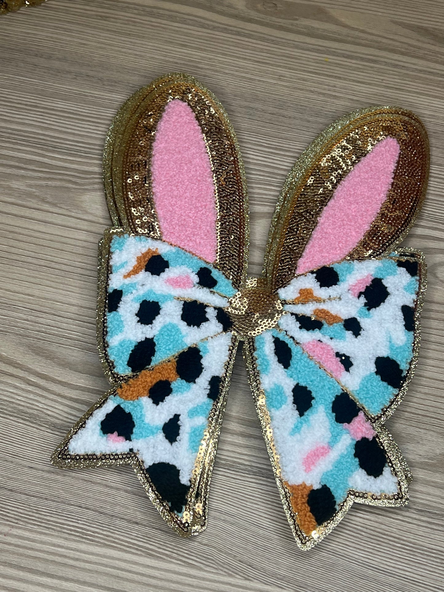 Easter iron sequin and chenille patches